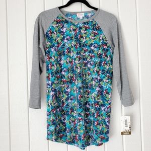 Disney LuLaRoe Randy Baseball Raglan Tee T-shirt Minnie Mouse Grey Blue NEW